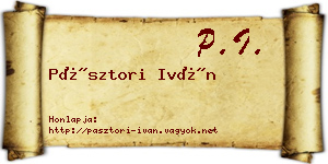Pásztori Iván névjegykártya
